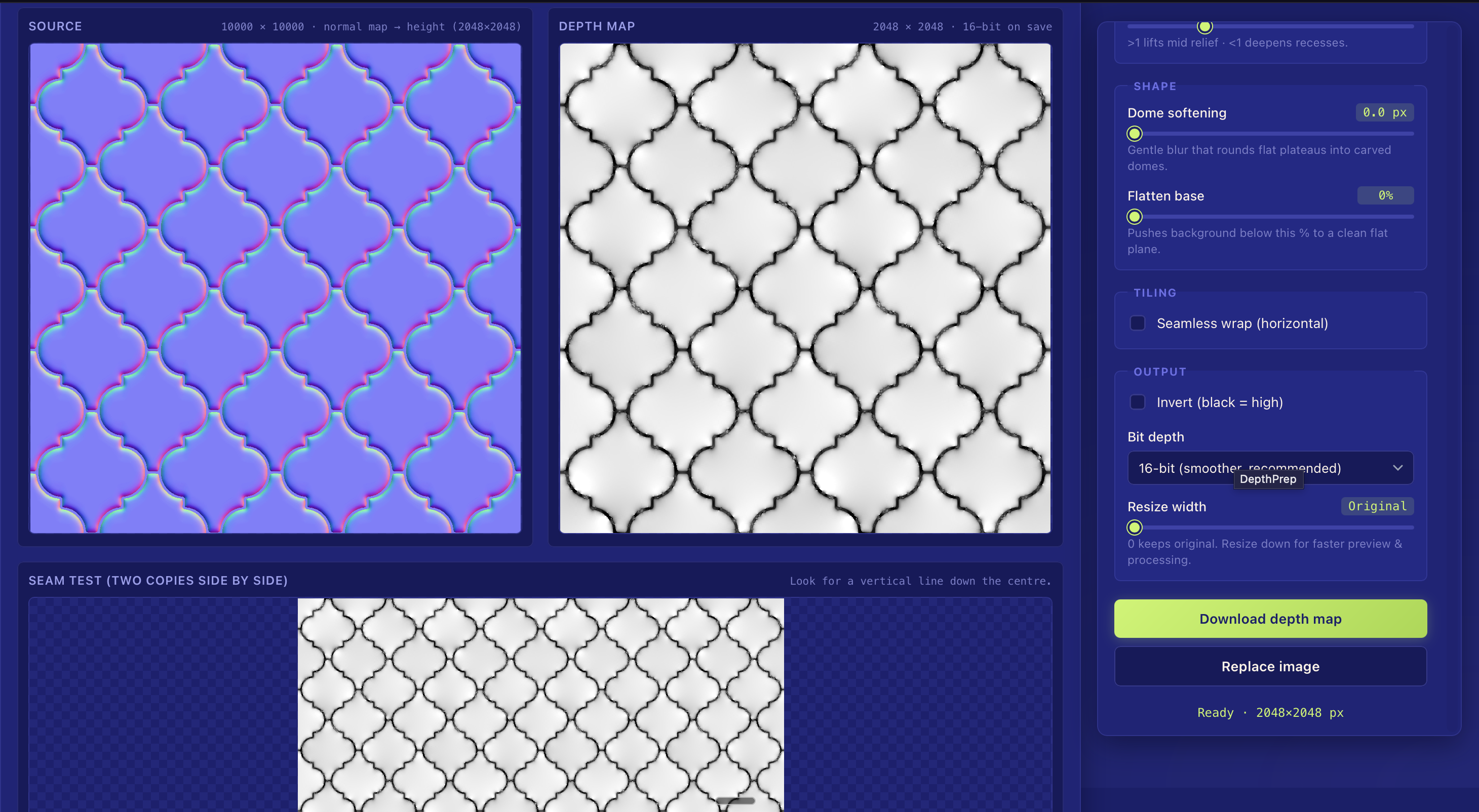 Depth Prep depth map generator screenshot