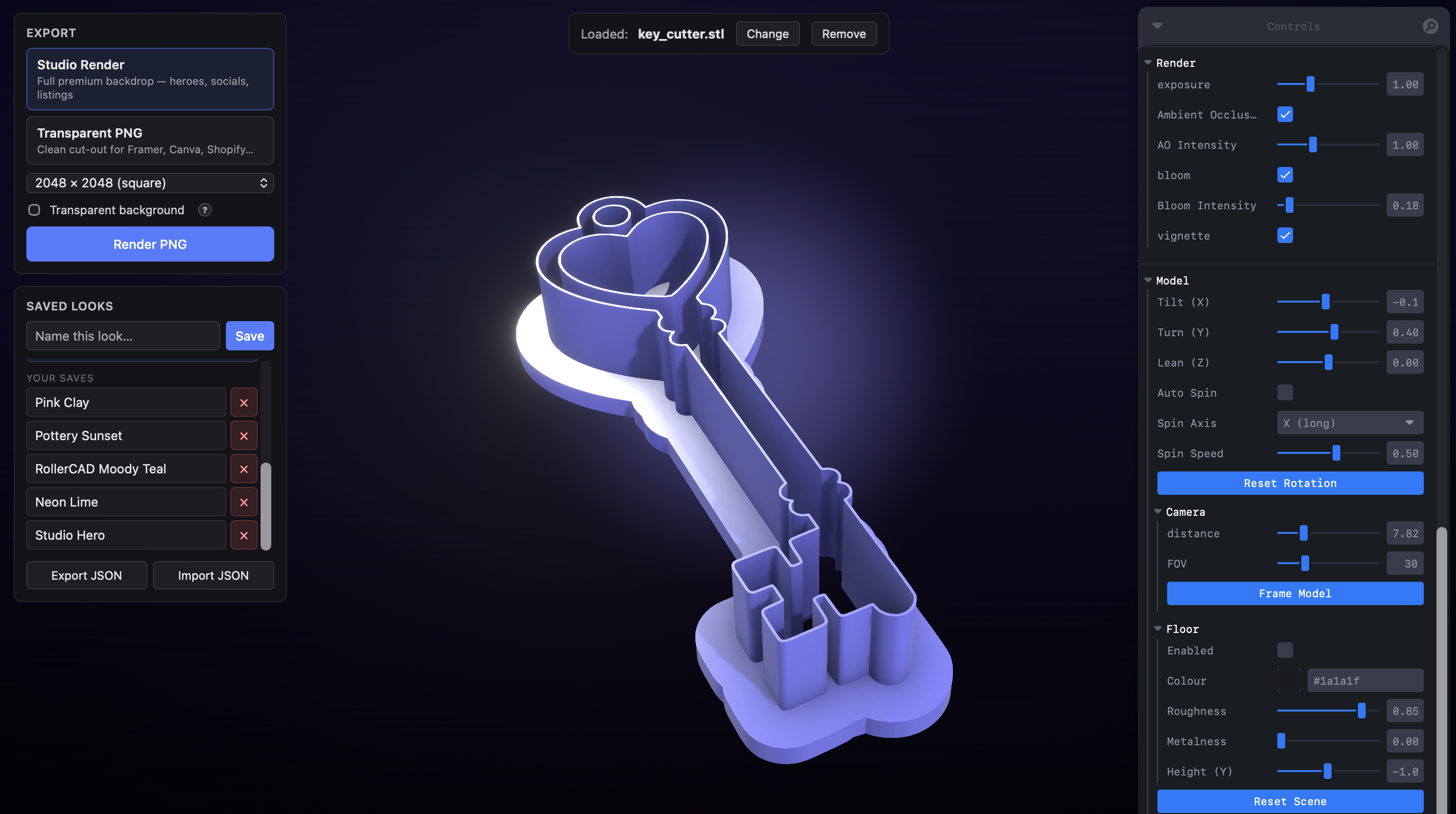 Render Studio product render screenshot