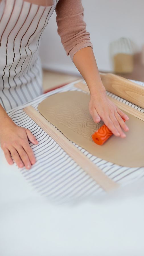 Textured pottery slab