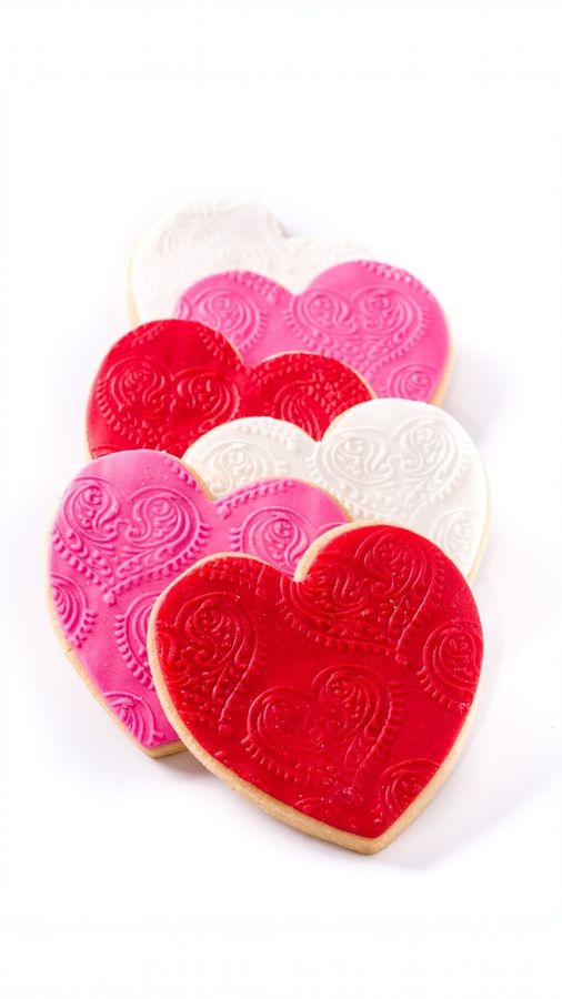 Decorated heart cookies