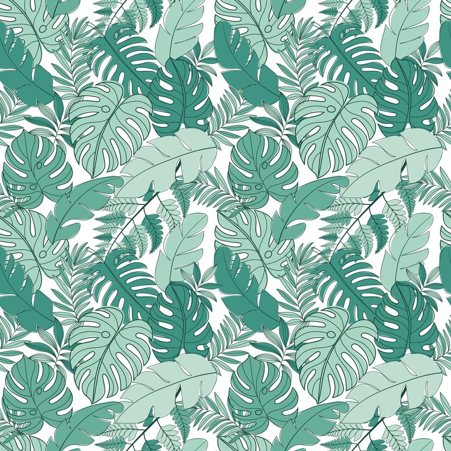 Tropical leaves seamless pattern